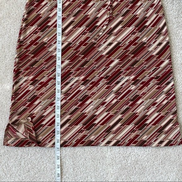 Mossimo Retro Print Shirt Dress size 6 Red Brown pattern 70s vibe - Picture 12 of 14